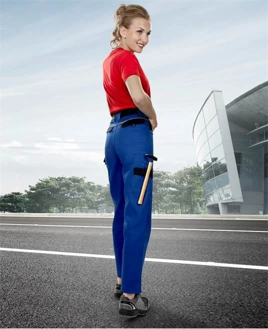 Pantaloni de lucru femei in talie, albastru, Ardon COOL TREND