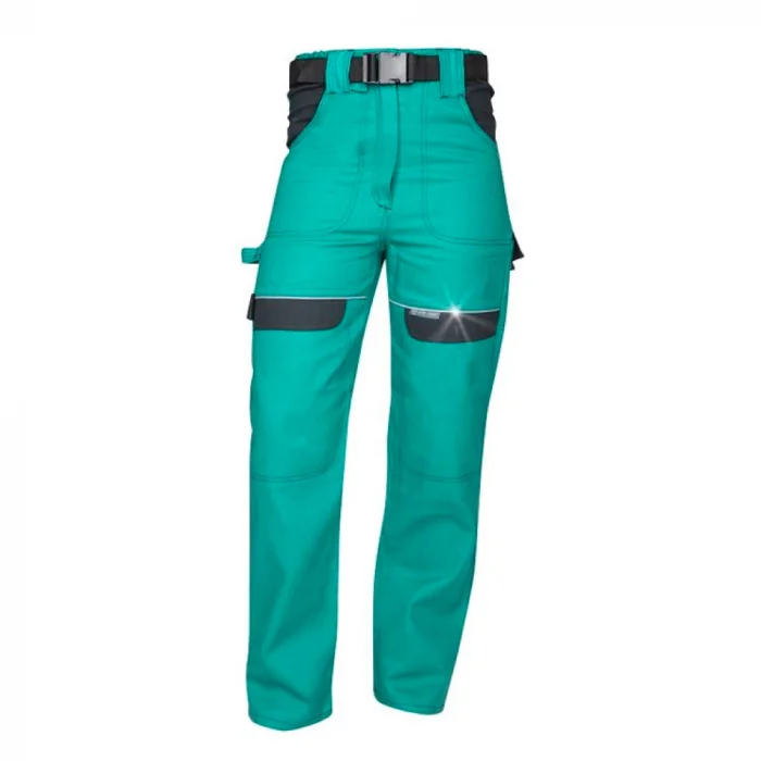 Pantaloni de lucru femei verzi, culoarea verde, în talie, 100% bumbac, Ardon COOL TREND
