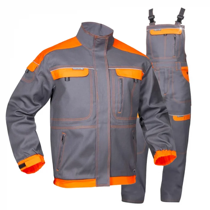 Costum gri-portocaliu cu pantaloni cu pieptar de lucru, Ardon COOL TREND