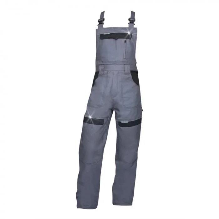 Pantaloni de lucru gri 100% bumbac cu pieptar, Ardon COOL TREND