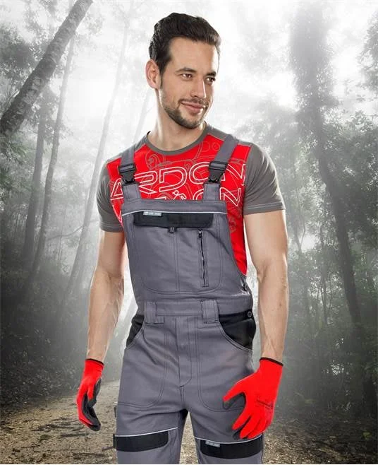 Pantaloni de lucru gri 100% bumbac cu pieptar, Ardon COOL TREND