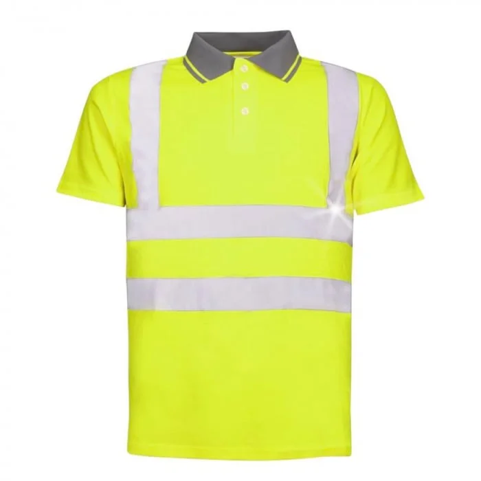 Tricou polo reflectorizant cu maneca scurta, culoarea galben, Ardon REF 201