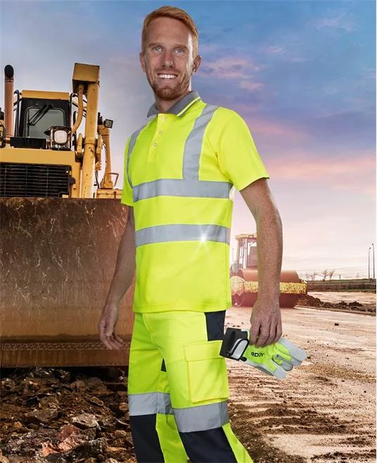 Tricou polo reflectorizant cu maneca scurta, culoarea galben, Ardon REF 201