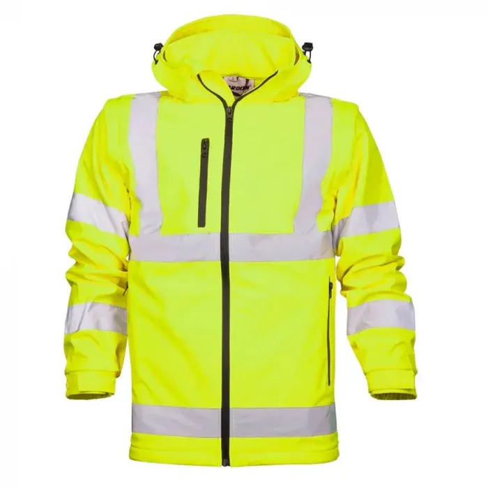 Jachetă softshell pentru bărbați reflectorizanta galbena, 501, din elastan și poliester, 310g/mp, Ardon REF