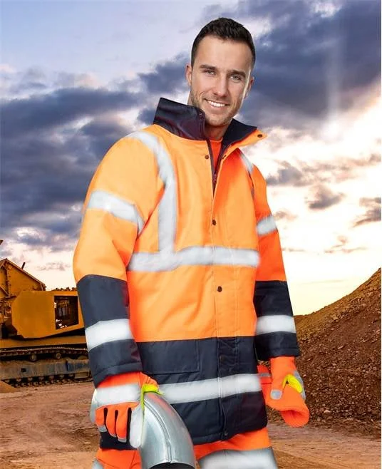 Jacheta de lucru refectorizanta barbati culoarea portocaliu, REF 602