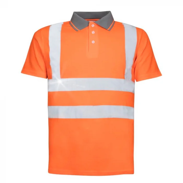 Tricou polo reflectorizant portocaliu cu maneca scurta, Ardon REF 202