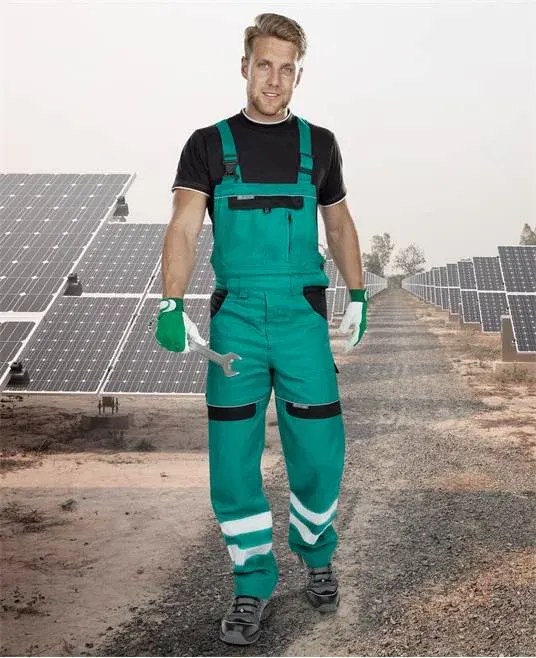 Pantaloni de lucru reflectorizanti cu pieptar, verde, COOL TREND