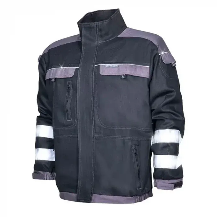 Jachetă de lucru neagra reflectorizantă, COOL, din bumbac, 260g/mp, Ardon TREND, culoarea negru