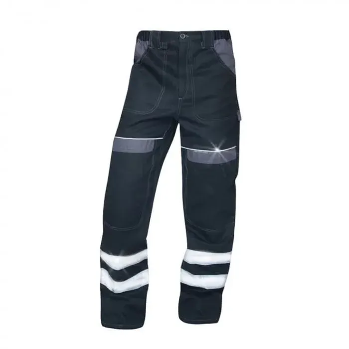 Pantaloni reflectorizanti lucru pentru bărbați, COOL, din bumbac, 260g/mp, Ardon TREND, culoarea negru