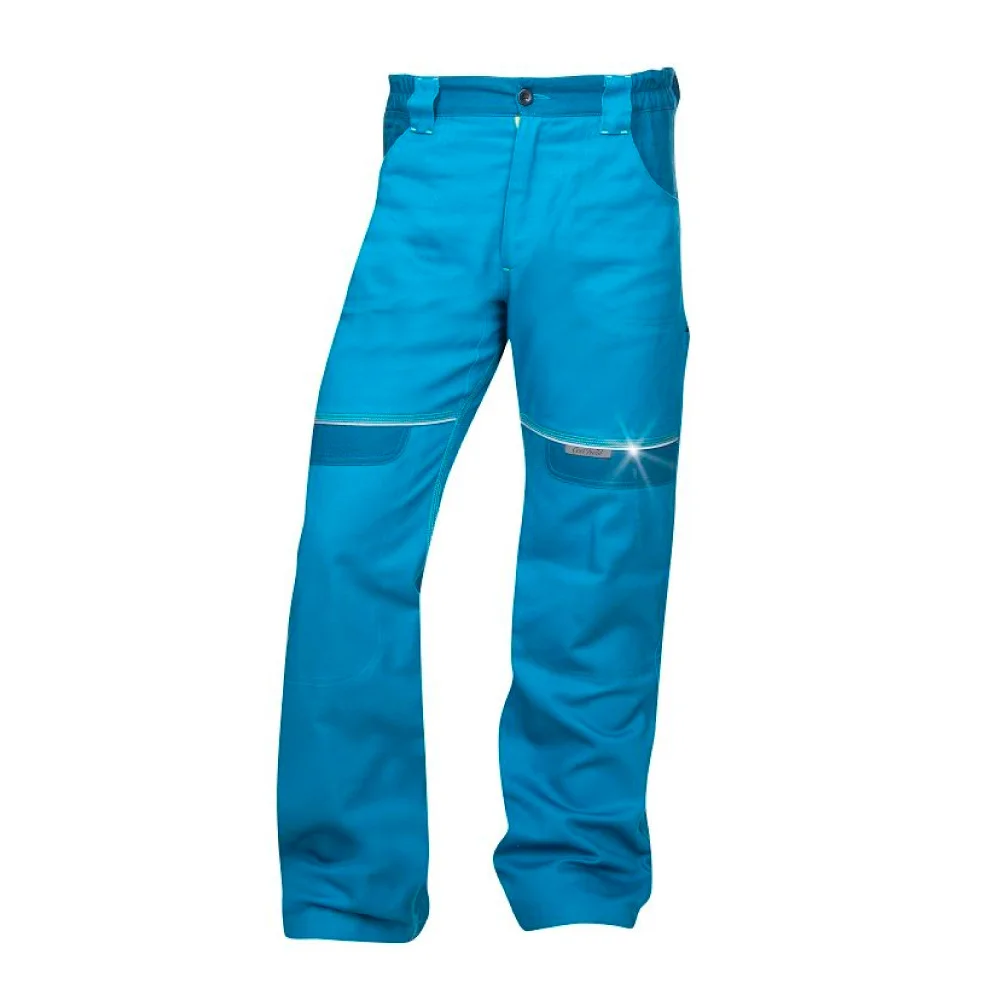 Set costum albastru-deschis cu pantaloni de lucru in talie, culoarea albastru deschis, COOL TREND