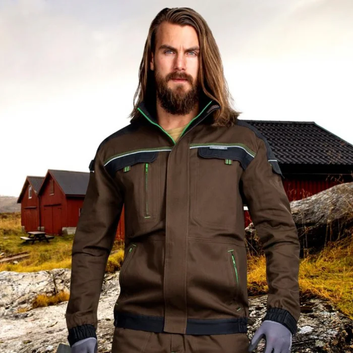 Set costum maro cu pantaloni de lucru in talie, COOL TREND