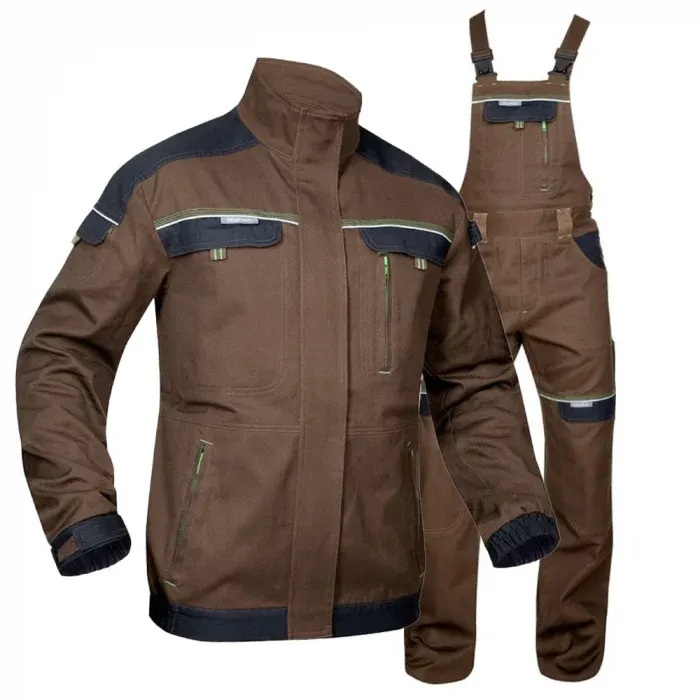 Costum cu pantaloni salopetă de lucru, COOL, din bumbac, 260g/mp, cu elemente reflectorizante, căptușit, Ardon TREND