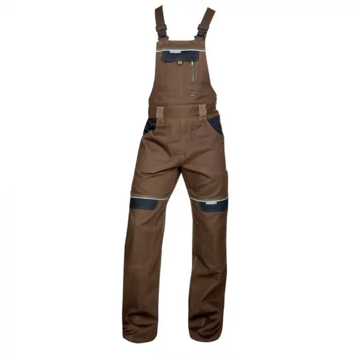 Pantaloni de lucru maro 100% bumbac cu pieptar, Ardon COOL TREND