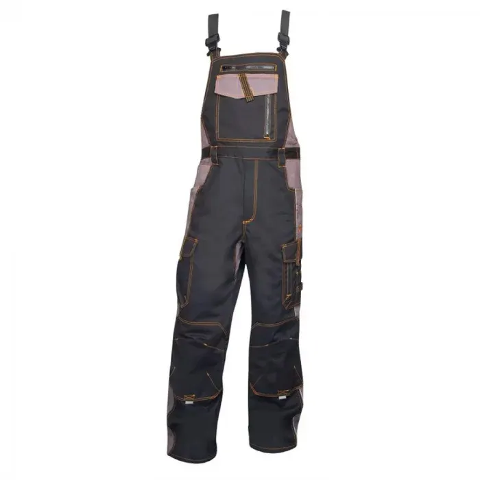 Pantaloni de lucru cu pieptar, din bumbac și poliester, 260g/mp, cu elemente reflectorizante, Ardon VISION