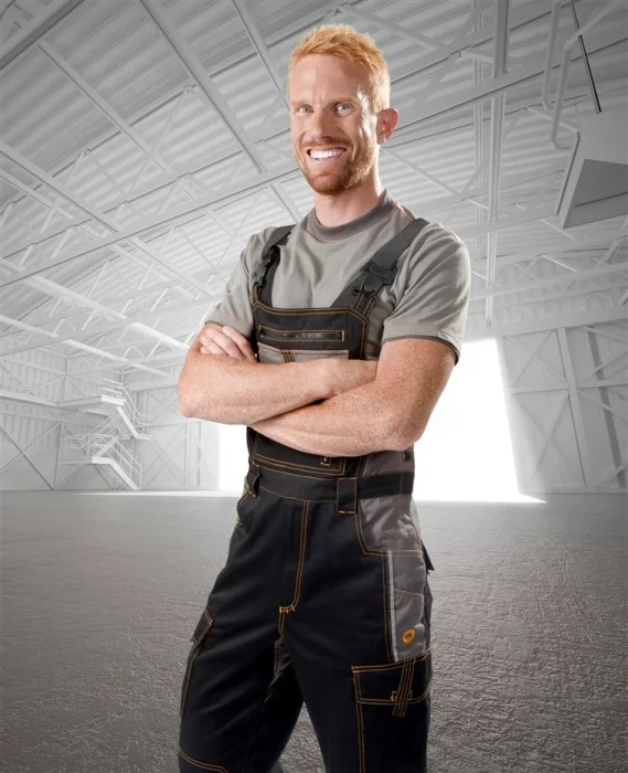 Pantaloni de lucru negru-gri cu pieptar, Ardon VISION