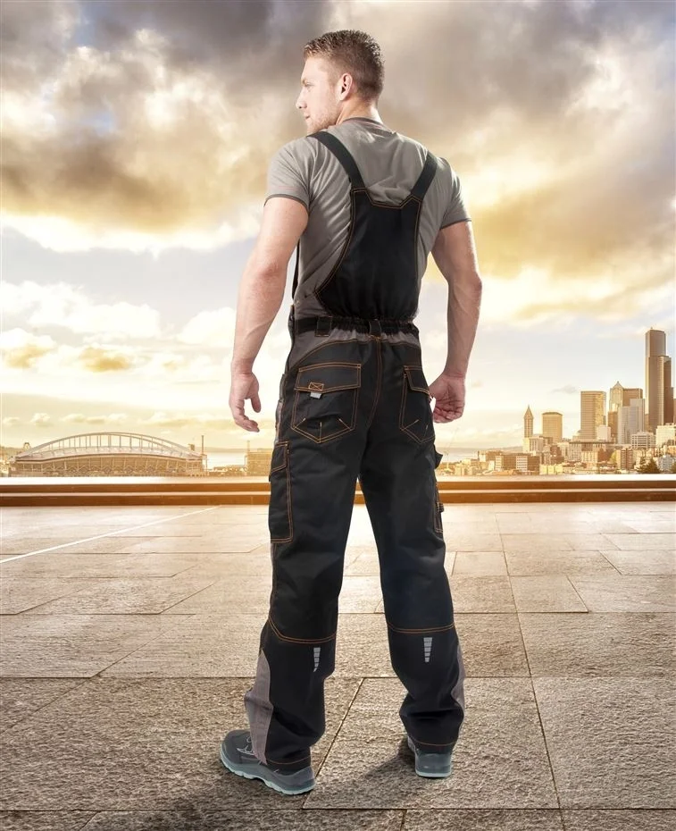 Pantaloni de lucru negru-gri cu pieptar, Ardon VISION