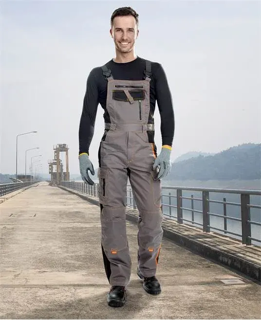 Pantaloni de lucru gri cu pieptar, culoarea negru, Ardon VISION