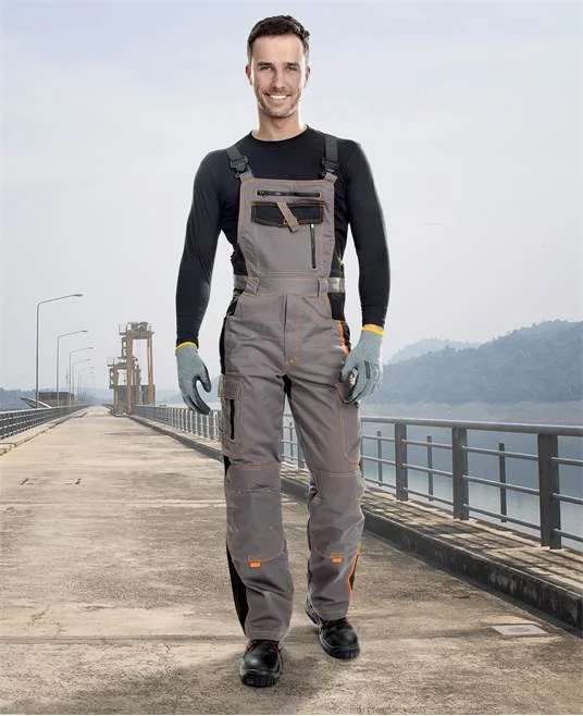 Pantaloni de lucru gri cu pieptar, culoarea negru, Ardon VISION