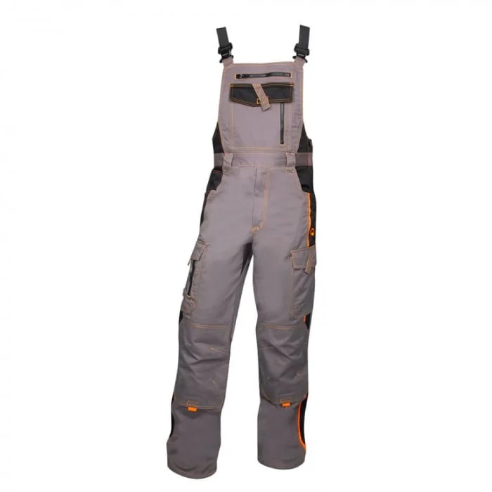 Pantaloni de lucru gri cu pieptar, culoarea negru, Ardon VISION