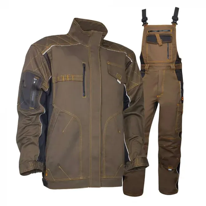 Costum Set costum cu pantaloni de lucru cu pieptar, din bumbac și poliester, 260 g/m², cu elemente reflectorizante, căptușit, Ardon VISION