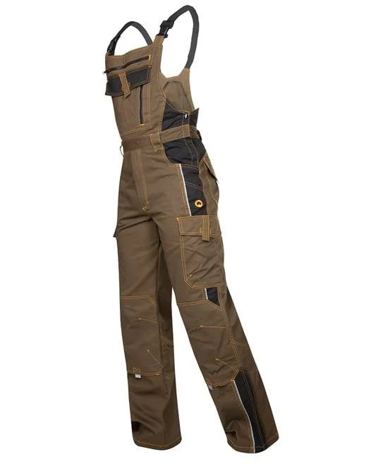 Set costum asfalt-negru cu pantaloni de lucru cu pieptar, Ardon VISION