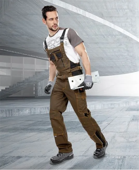 Pantaloni de lucru asfalt-negru cu pieptar, Ardon VISION