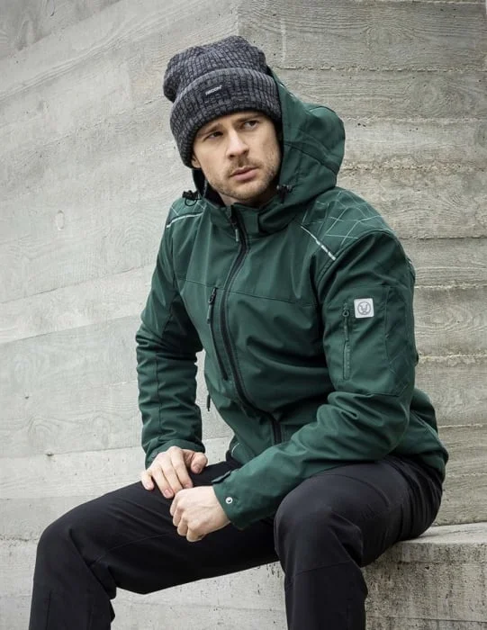 Jachetă de iarnă cu glugă verde 100% poliester, Ardon WINTER VISION