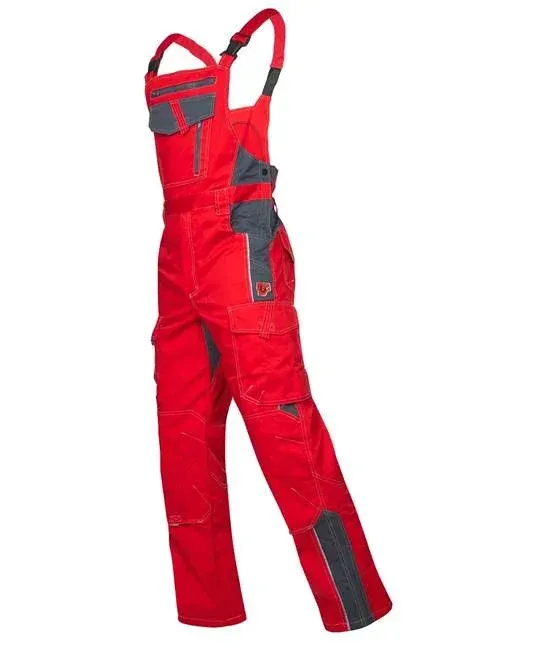 Pantaloni de lucru roșu-gri cu pieptar, Ardon VISION