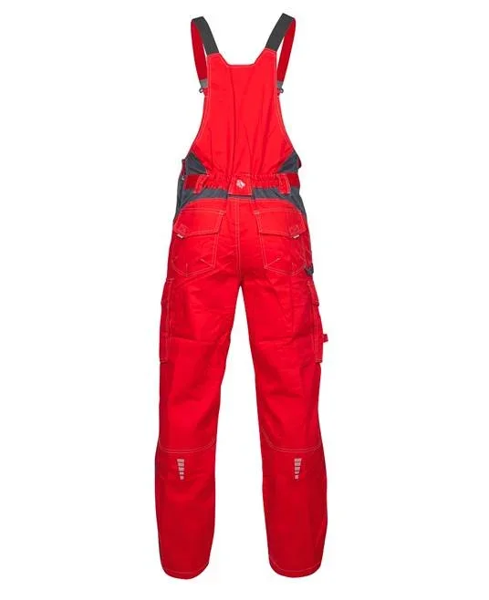Pantaloni de lucru roșu-gri cu pieptar, Ardon VISION