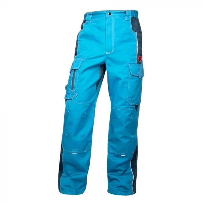 Pantaloni de lucru culoarea albastru-gri standard, din bumbac și poliester, 260gr/mp, cu elemente reflectorizante, Ardon VISION, culoarea albastru
