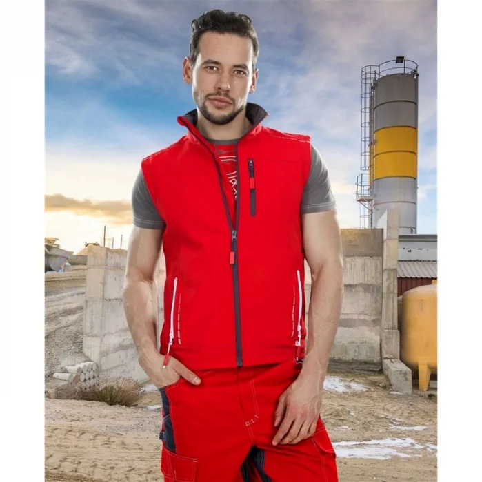 Vesta softshell barbati de iarna, culoarea roșu, poliester 100%, Ardon VISION WR, 285g/mp