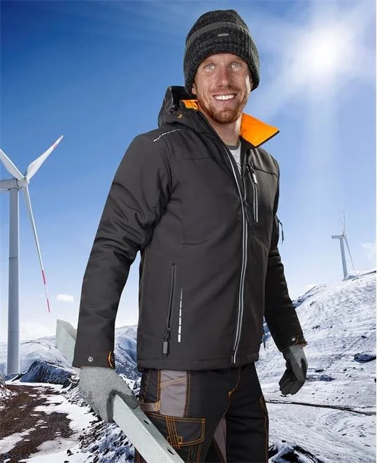 Jachetă de iarnă cu glugă neagră 100% poliester, culoarea negru, Ardon WINTER VISION