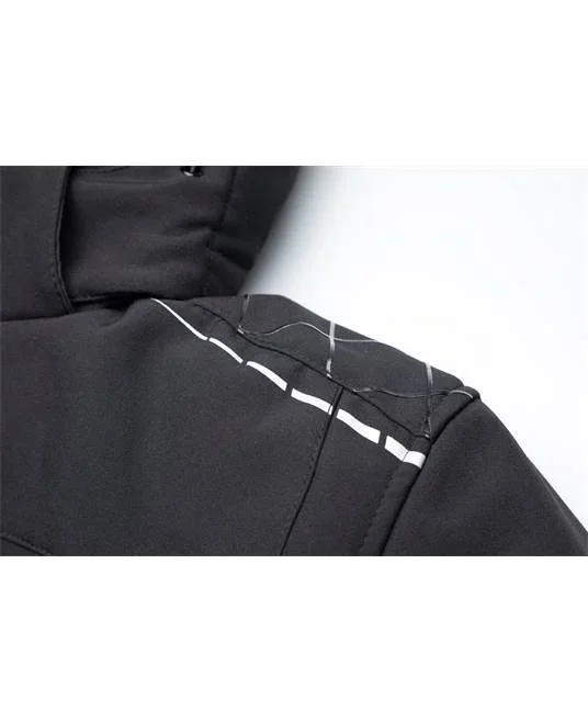 Jachetă de iarnă cu glugă neagră 100% poliester, culoarea negru, Ardon WINTER VISION