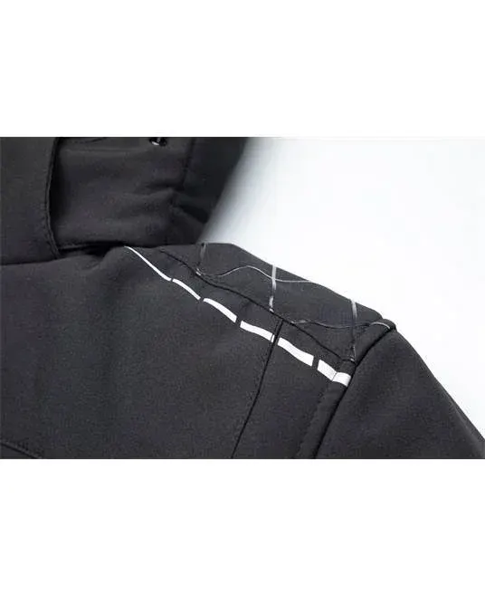 Jachetă de iarnă cu glugă neagră 100% poliester, culoarea negru, Ardon WINTER VISION