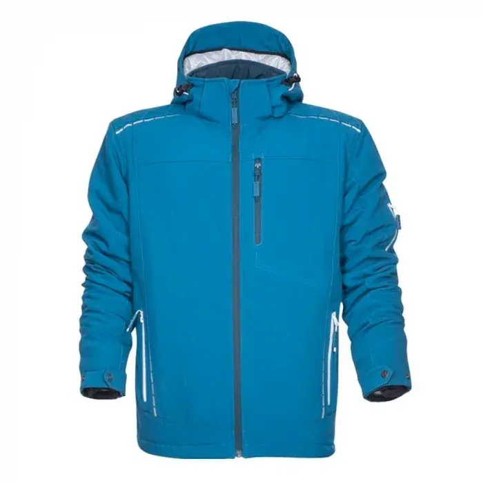 Jachetă de iarnă cu glugă albastră, WINTER, din poliester, 285 g/mp, cu elemente reflectorizante, căptușit, Ardon VISION, culoarea albastru