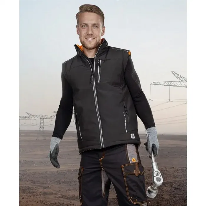 Vestă de iarna neagra softshell VISION, din poliester, 285gr/mp, Ardon WR, culoarea negru