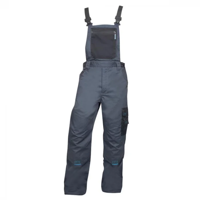 Set costum de lucru gri-negru cu pantaloni cu pieptar, Ardon 4TECH