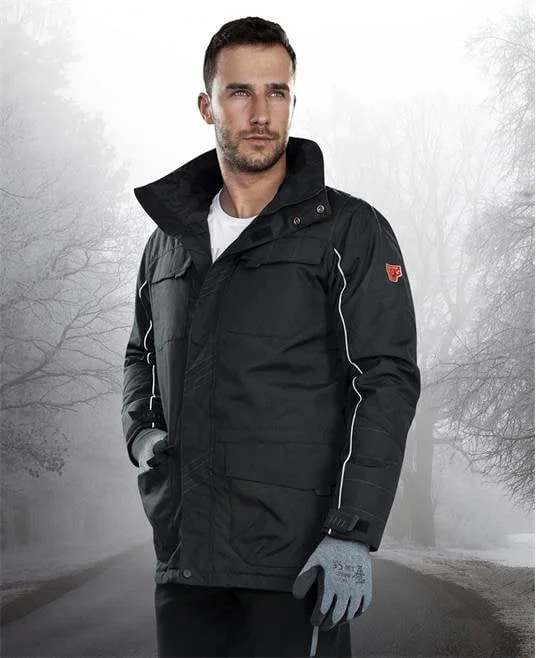Jacheta barbati de iarna neagra impermeabila, culoarea negru, PARKA 4TECH