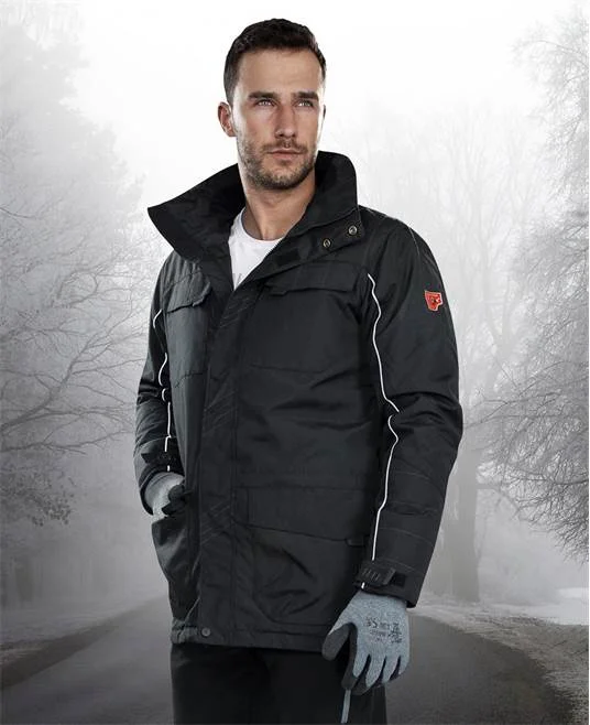 Jacheta barbati de iarna neagra impermeabila, culoarea negru, PARKA 4TECH