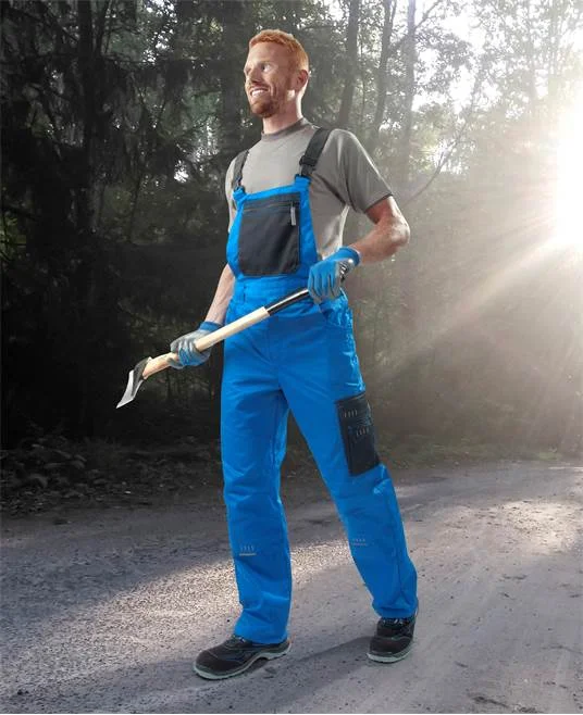 Pantaloni de lucru albaștri 65% poliester, culoarea albastru, cu pieptar, Ardon 4TECH