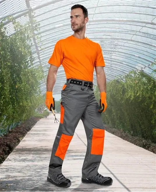 Pantaloni de lucru in talie 2STRONG - gri/portocaliu