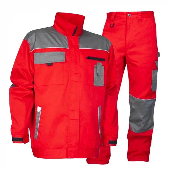 Set costum roșu cu pantaloni de lucru in talie, Ardon 2STRONG