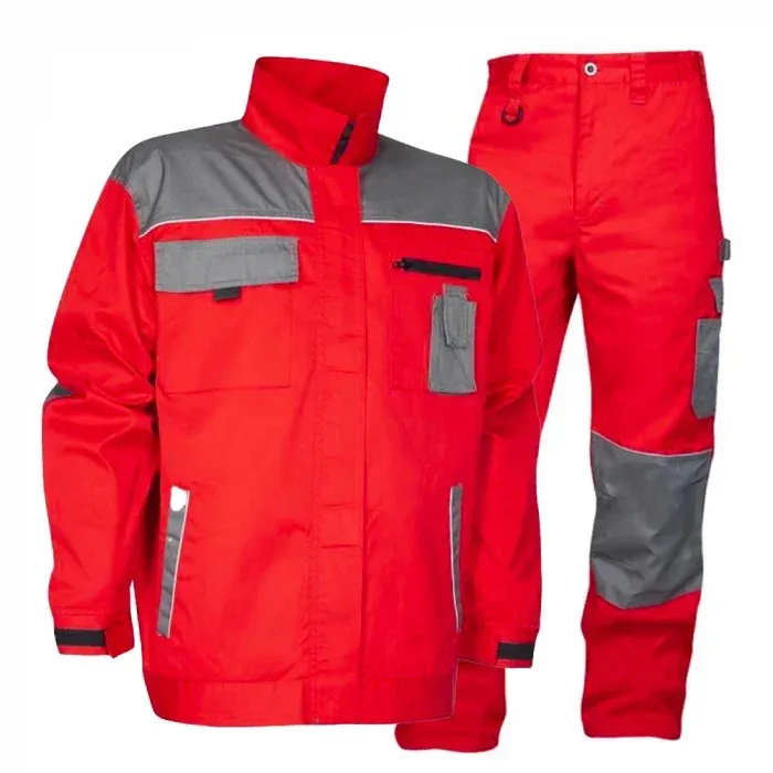 Set costum roșu cu pantaloni de lucru in talie, Ardon 2STRONG