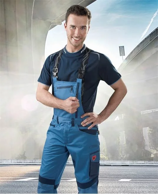 Pantaloni albaștri de lucru cu pieptar, culoarea albastru, Ardon R8ED