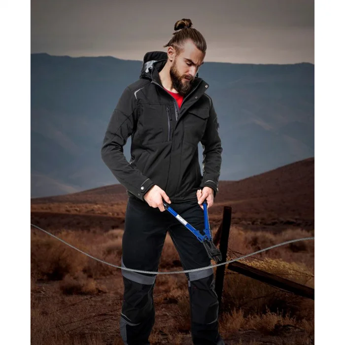 Jacheta neagră impermeabilă cu glugă, culoarea negru, softshell, Ardon R8ED