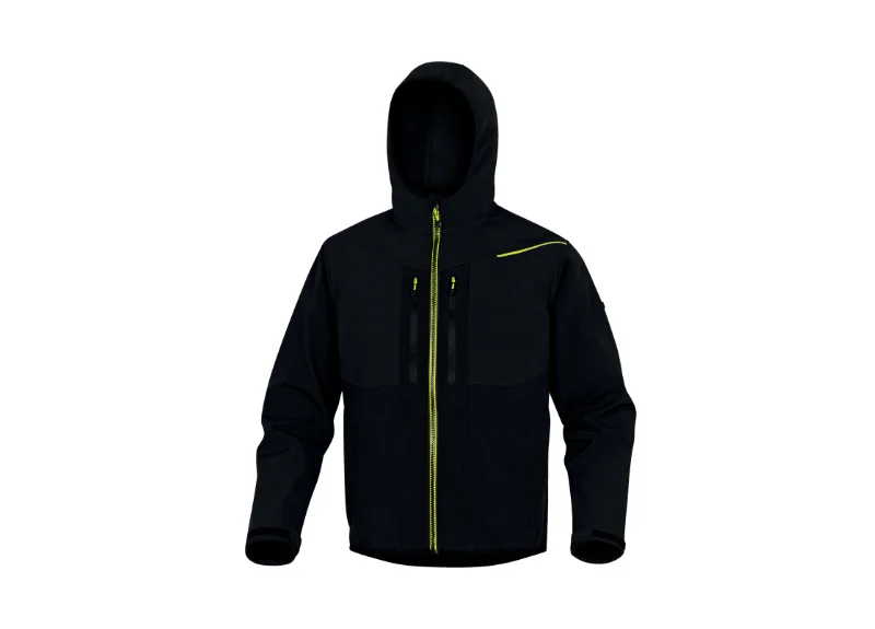 Softshell elastic rezistent la vânt și ploi, culoarea negru, HORTEN2 LIGHT, Delta Plus