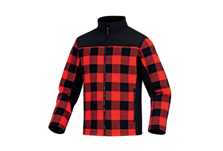 Jacheta din flanel captusita cu lână și softshell, culoarea rosu, KODIAK, Delta Plus
