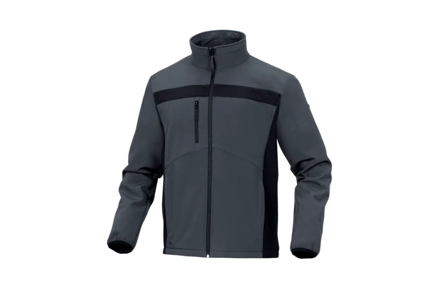 Jacheta softshell rezistenta la vant si ploi usoare, culoarea gri, LULEA2, Delta Plus
