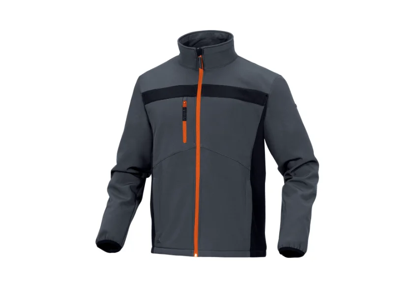 Jacheta softshell rezistenta la vant si ploi usoare, culoarea gri, LULEA2, Delta Plus