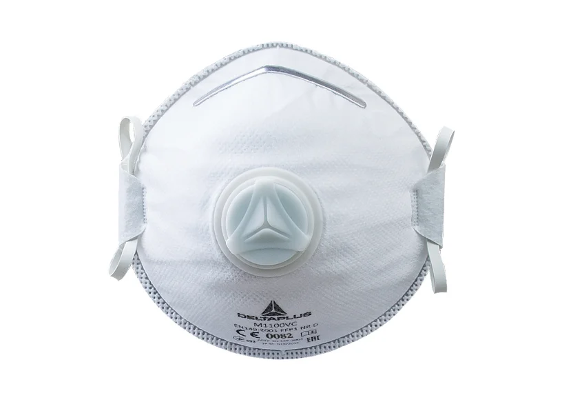 Masca protectie respiratorie de unica utilizare cu supapă, culoarea alb, M1100V, Delta Plus